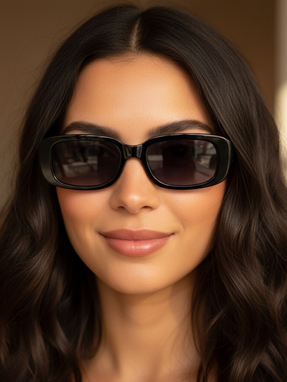 Black Rectangular Women’s Sunglasses - Classic Fashion Shades